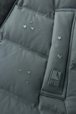 ZARA УДЛИНЕННЫЙ ПУХОВИК WATER REPELLENT С ПЕРОМ И ПУХОМ, СТАЛЬНОЙ СИНИЙ