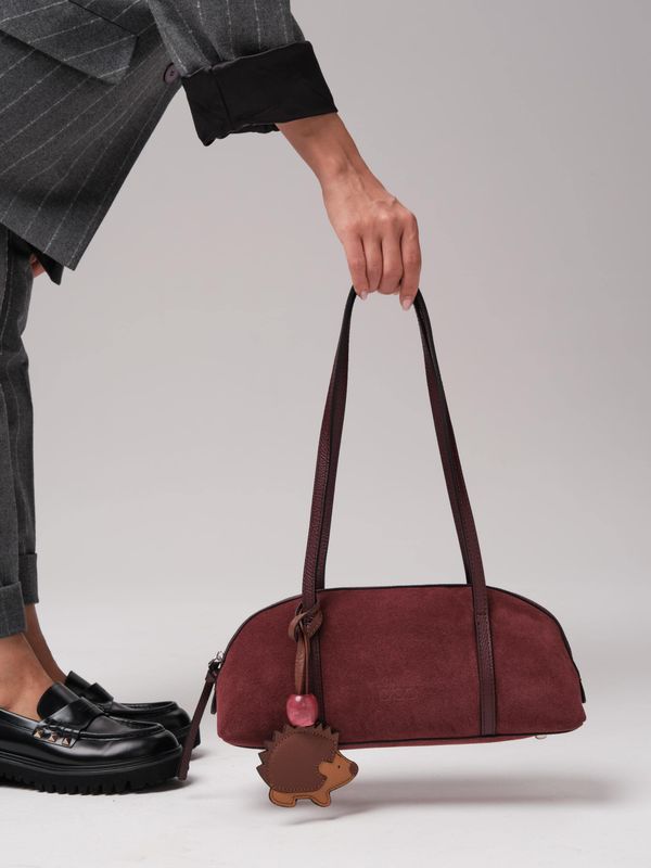 Женская замшевая сумка DBR 31225 зимняя вишня