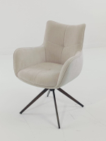 Стул М-City DISAUR Prato поворотный на 360 градусов Поворот с возвратом Boston-102 Латте, ткань, Медный Брашированный