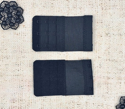 Застежка-удлинитель для бюстгальтера, р. 9,5*5,5см/14мм, чёрный