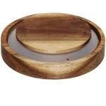 Банка для продуктов стеклянная 750мл «Хай-Тек» с крышкой из акации 9*15см