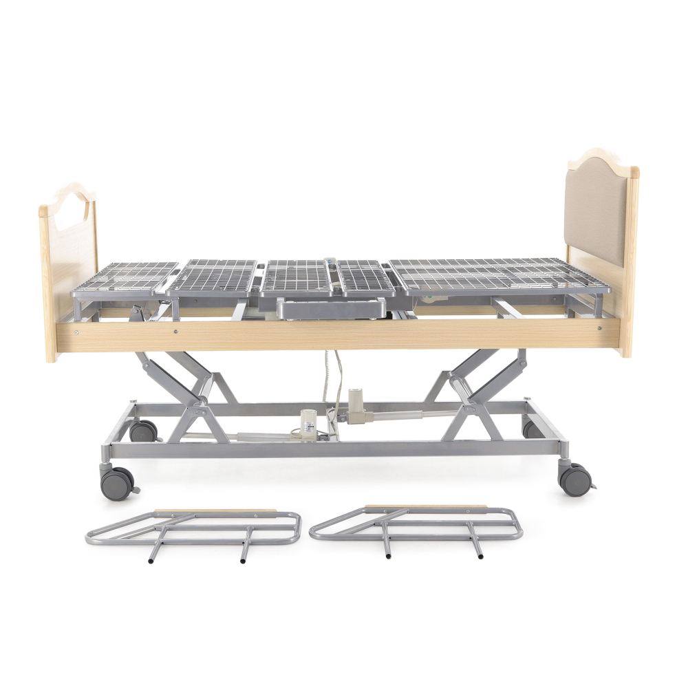 Кровать электрическая Med-Mos DB-2B с поворотным креслом в правую сторону (светлое дерево)