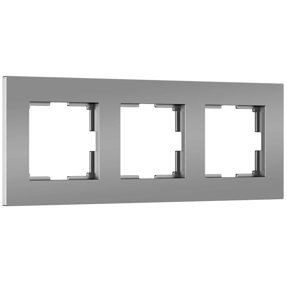 Рамка на 3 поста Slab (серебро матовый) W0032965