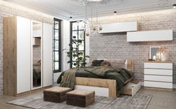 Ящик для кровати "Марли" МЯК 1292.1(дуб бунратти\белый глянец)