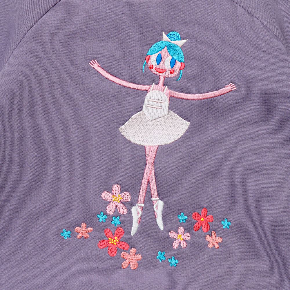Свитшот цвета лаванды "Балерина в цветах"