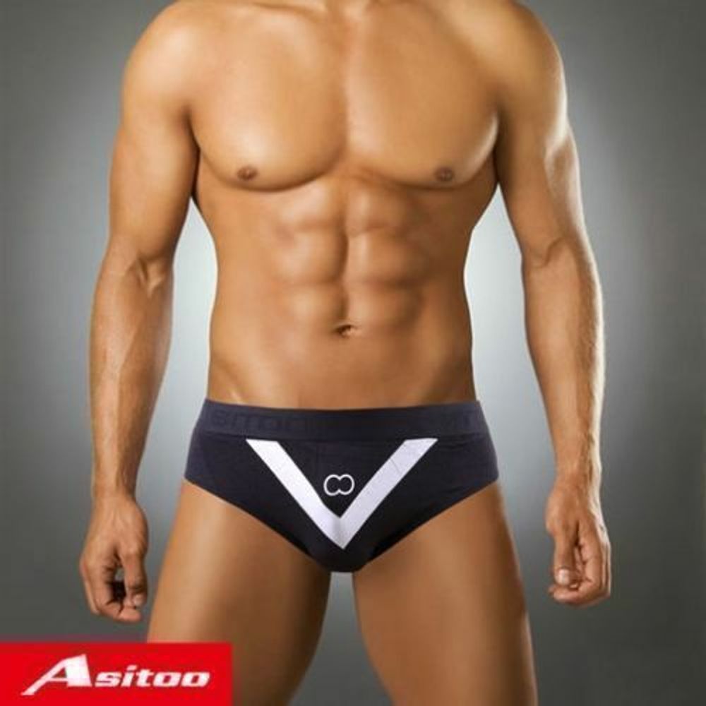 Мужские трусы брифы черные Asitoo Silver V Sport Modal Brief AST0080