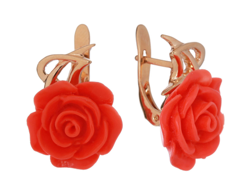 "Дейо" серьги в золотом покрытии из коллекции "Rosaire" от Jenavi  с английским замком