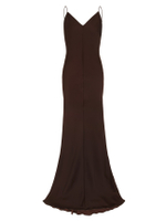 Платье комбинация в пол, коричневый