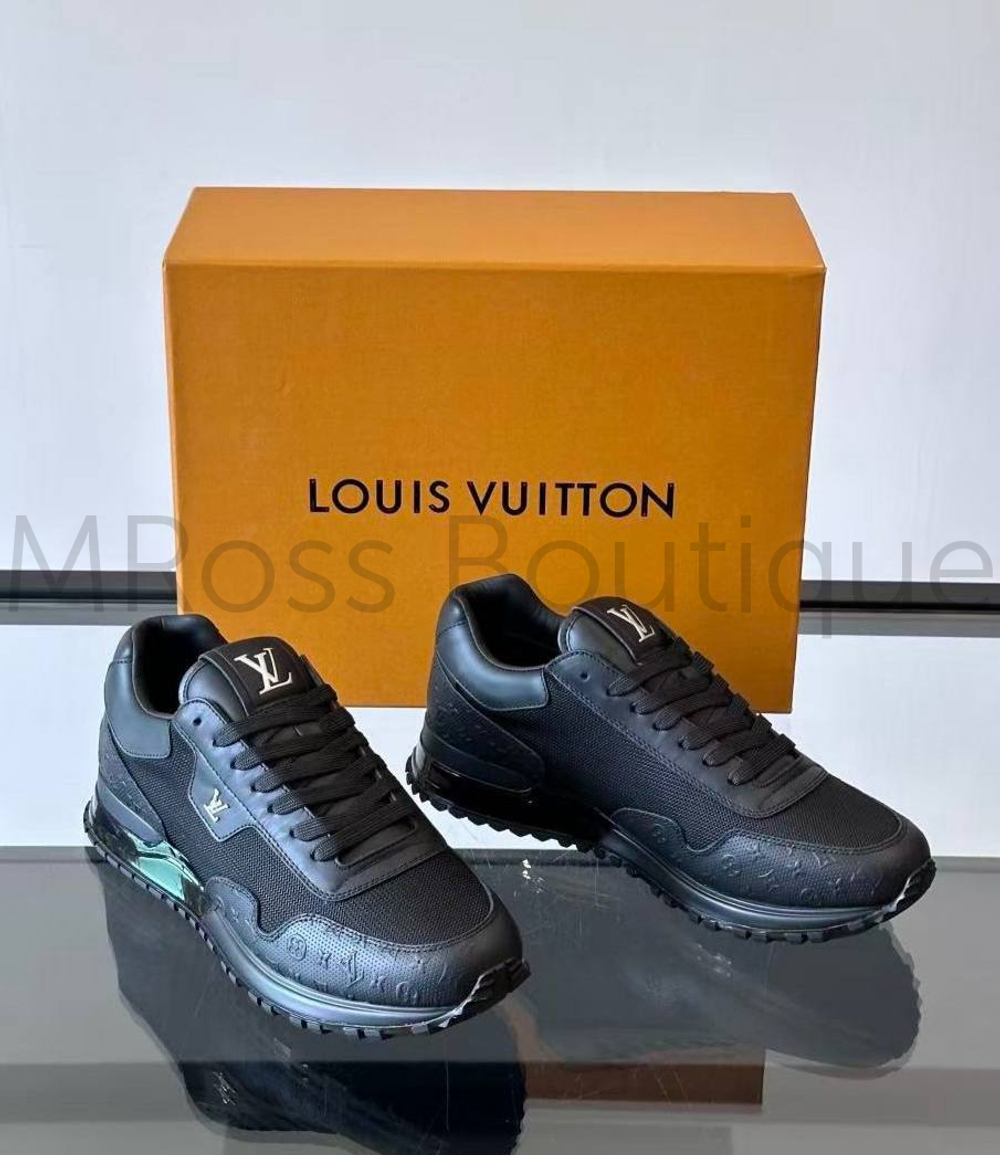 Мужские кроссовки Louis Vuitton Run Away черного цвета с логотипом