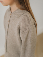 Кардиган с воротником, Бежевый