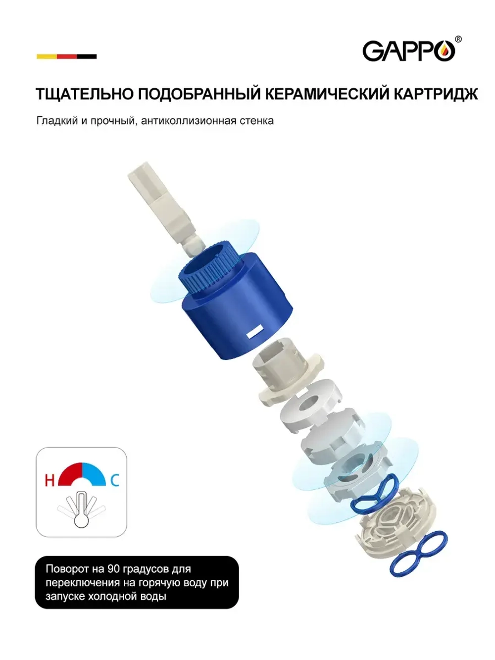 Смеситель для раковины скрытого монтажа Gappo G1206-6
