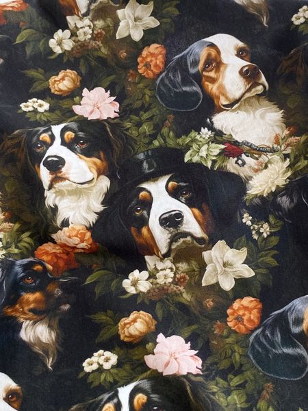 СОБАКИ В ЦВЕТАХ, 100% хлопок Handmade Fabrics 3