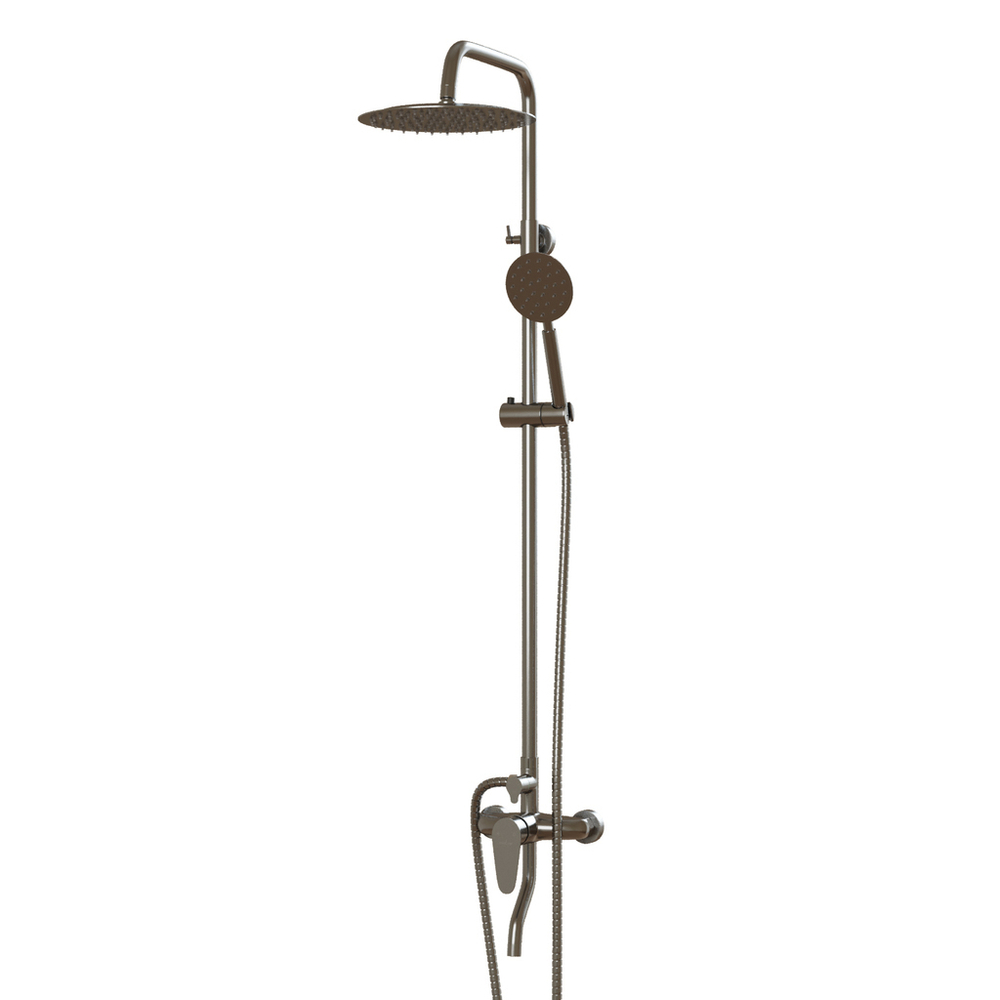 Душевая система 35к MIXLINE MLSS36-06 "Steel Kit" излив лейка 1 позция+лейка"Тропический душ" НЕРЖ