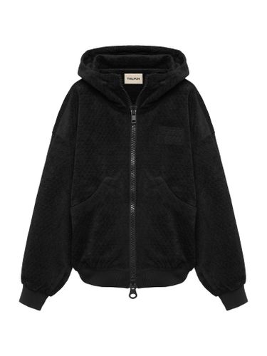 Черная флисовая куртка-худи