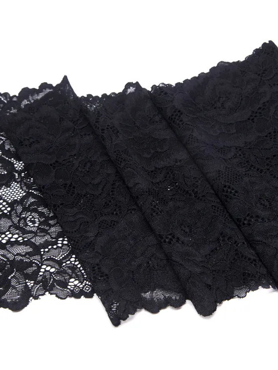 03-265 Кружево эластичное 22 см, черный 170