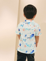 Рубашка с коротким рукавом для мальчика Next AB6-485, Голубой