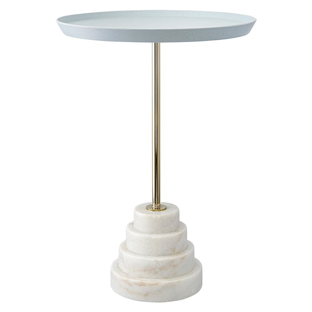 Столик кофейный sustainable collection, D38 см, серый/белый