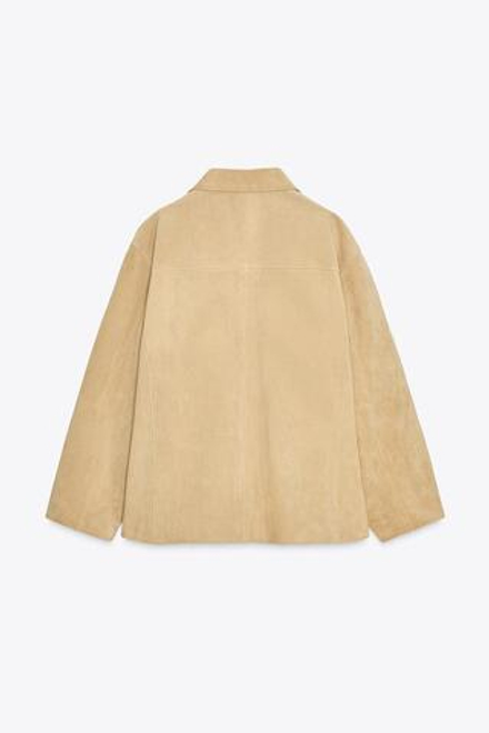 ZARA КУРТКА ИЗ ЗАМШИ ZW COLLECTION LIMITED EDITION, ЦВЕТ СЛИВОЧНОГО МАСЛА