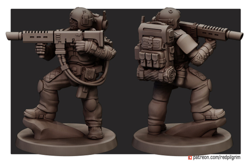 Astra Militarum Гвардеец с хэллганом миниатюра для AOS,Waha, Настольная игра, НРИ, Варгейм, РПГ