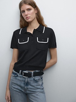 Massimo Dutti Трикотажный свитер, черный