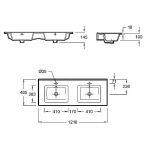 Раковина Jacob Delafon Ola EXVA112-00 120 двойная, белая