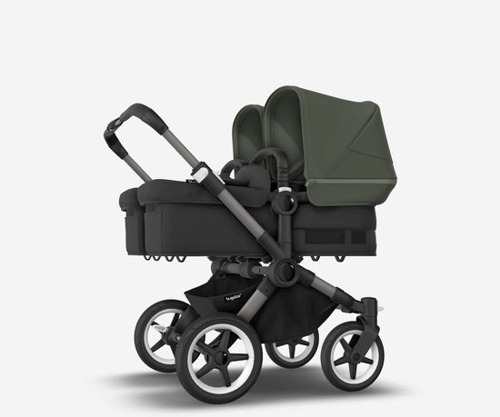 Коляска для двойни 2 в 1 Bugaboo Donkey 5 Twin Forest green/Midnight black/Graphite