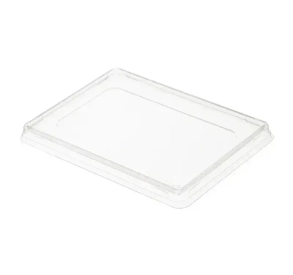 Крышка PET плоская 220x140x13,5мм для контейнера Crystal box 800мл с прямым дном