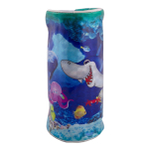 Пенал - тубус Alingar, ПВХ, молния, 80 х 220 мм, "Акула", синий (морские животные)