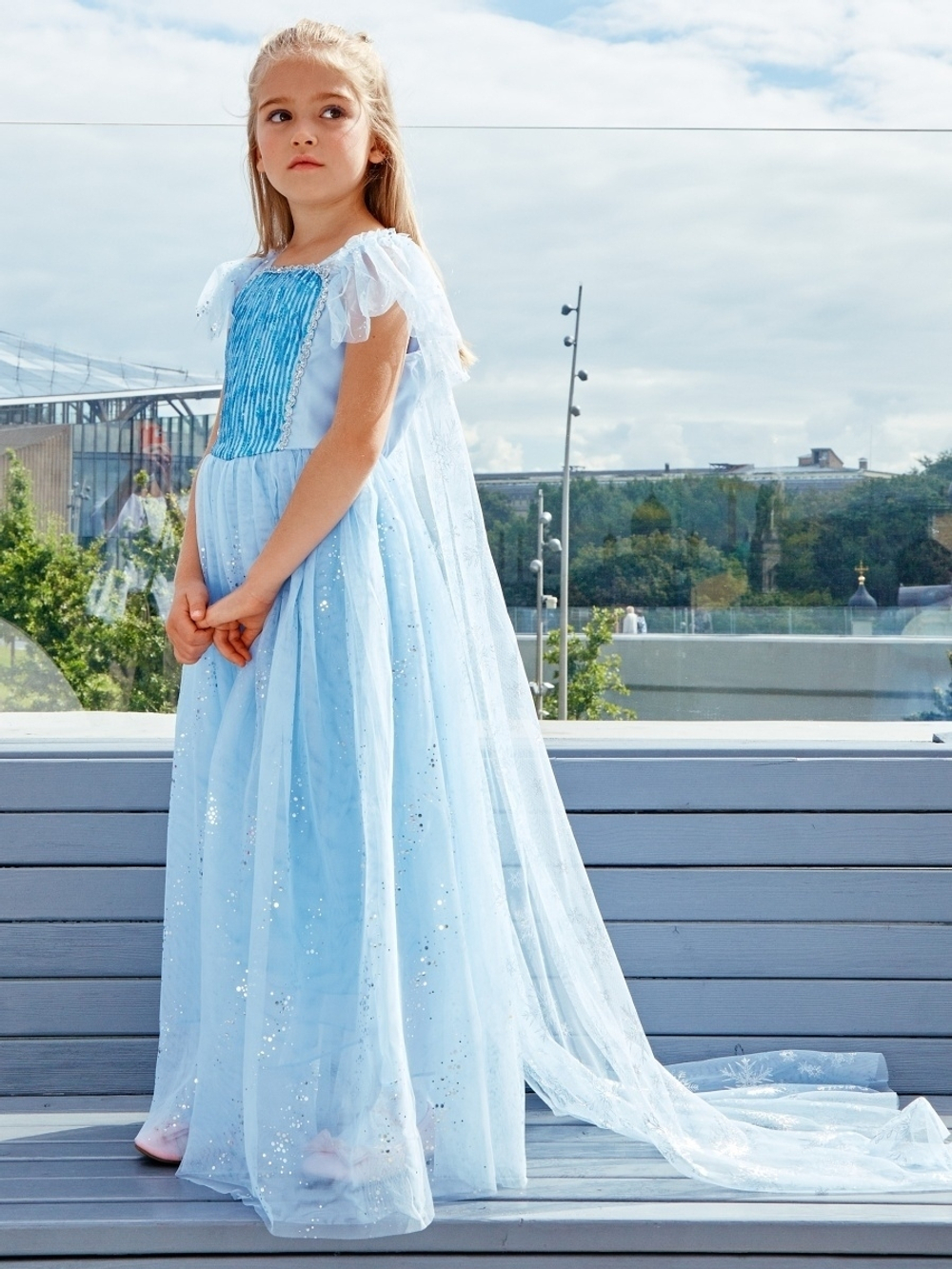 Платье принцессы Эльзы + шлейф