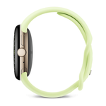 Умные часы Google Pixel Watch 4, 41 мм, Wi-Fi, ремешок цвета «лемонграсс» Корпус цвета «шампанское» из переработанного алюминия, ремешок из фторэластомера с покрытием «софт-тач» и застёжкой pin-and-tuck — на запястье обхватом 130–210 мм