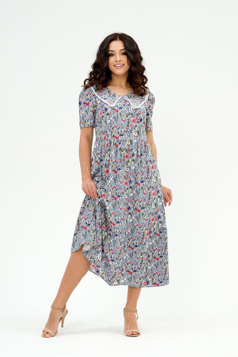 Платье Эвелина (44-52) Serenada голубой (Акция)