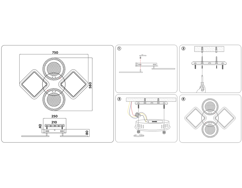 Ambrella Потолочный светодиодный светильник с пультом Original FA431