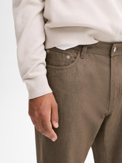 Massimo Dutti Зауженные джинсы из хлопковой джинсовой ткани, норка