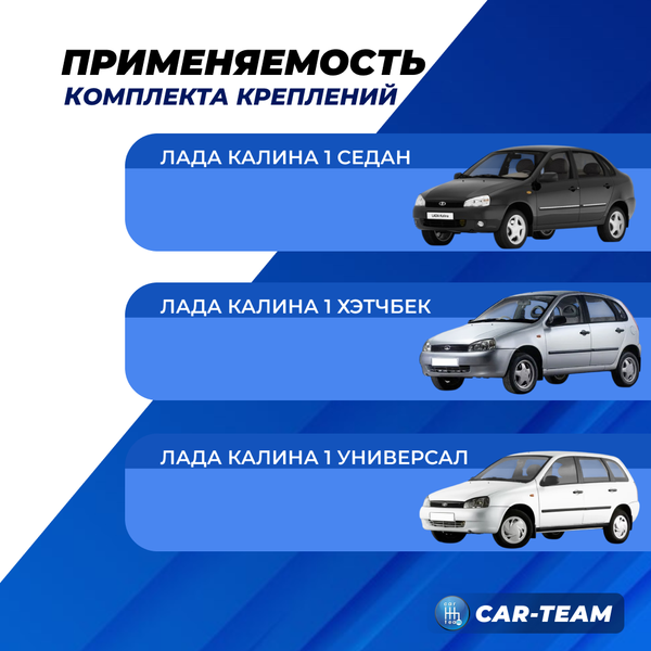 Комплект крепления бампера переднего 1118, 1119, 1117 балки бампера, решеток радиатора на Лада Калина 1