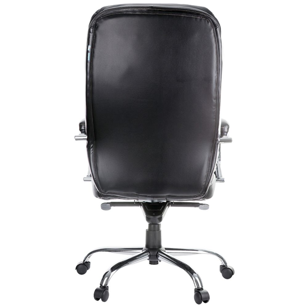 Кресло руководителя Helmi HL-ES07 "Resolution" повыш. прочн., экокожа черн, мультибл, хром, до 150кг