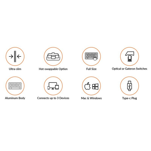 Беспроводная механическая ультратонкая клавиатура Keychron K5SE, Full Size, RGB подсветка, Banana Switch (K5SE-E4)