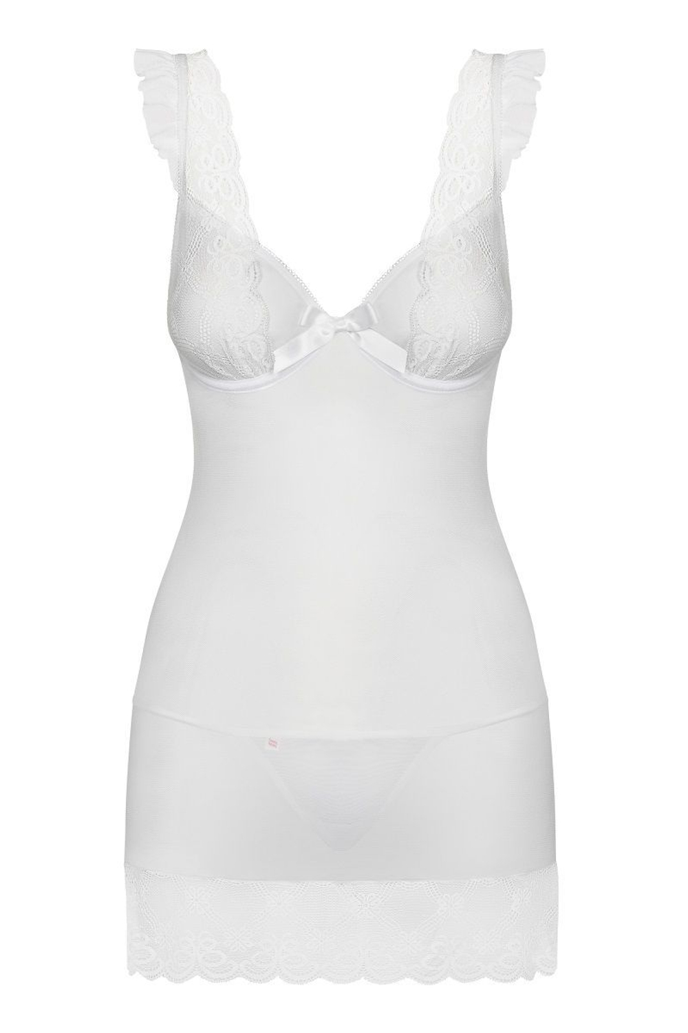 Изысканная сорочка с крылышками на бретелях Julitta (Размер: XXL) (Цвет: белый)