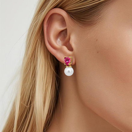 Серьги Dyrberg Kern EMO SG ROSE / WHITE PEARL 480039