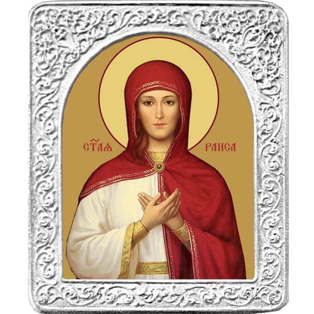 Святая Раиса (Ираида). Маленькая икона в серебряной раме.