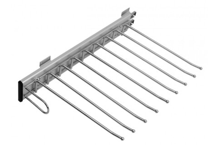 Вешалка для брюк, боковой монтаж, левый, 330х467x100, хром/черный