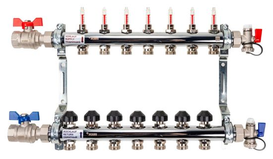 Коллектор Рехау HKV-D 7 контуров для тёплого пола с расходомерами (12080713002)