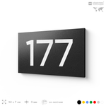 Номер на дверь 177, табличка на дверь для офиса, квартиры, кабинета, аудитории, склада, черная 120х70 мм, Айдентика Технолоджи
