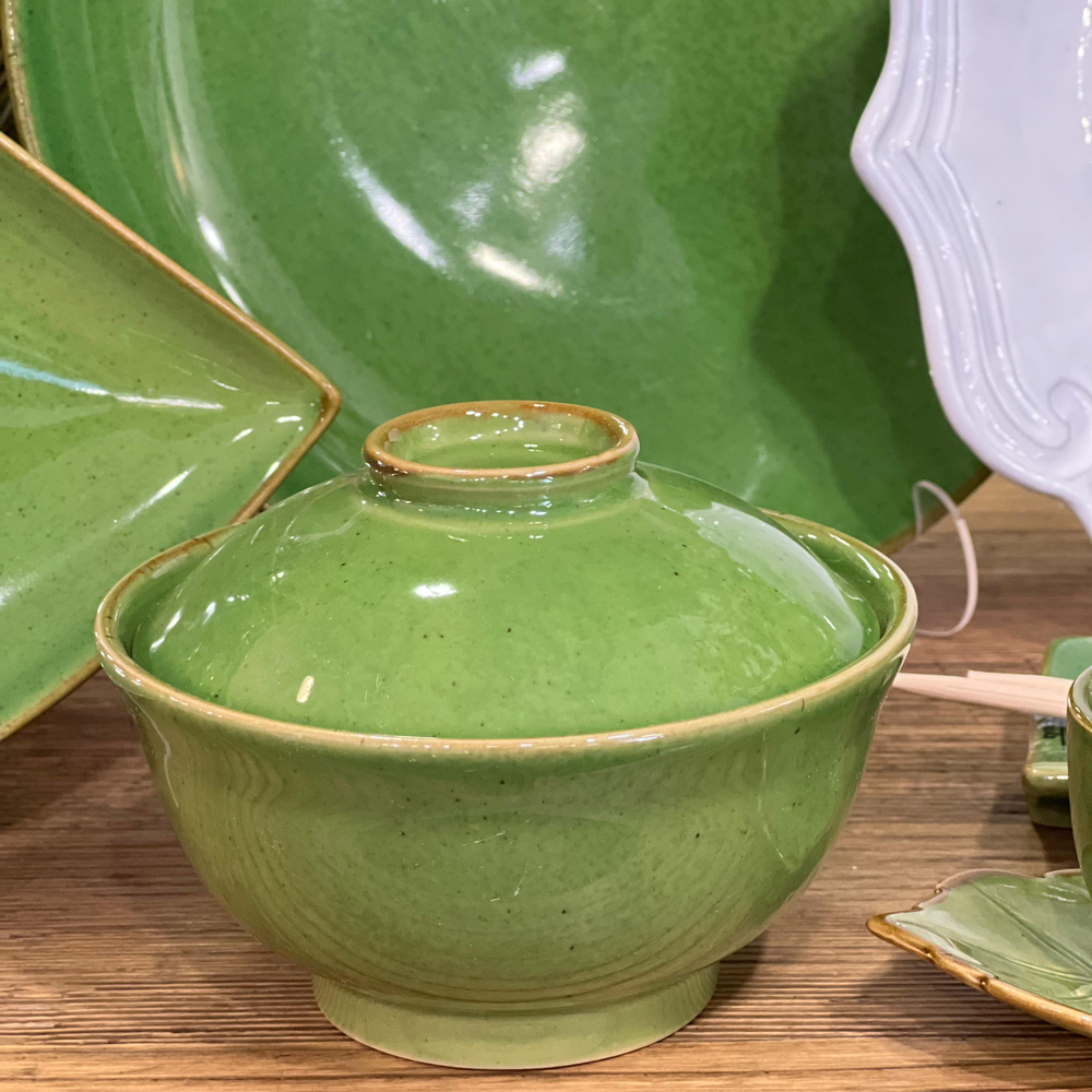 Чаша с крышкой 13 см зелёная 23590 Kyoto