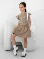 Костюм для девочки на лето с юбкой