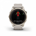 Смарт часы Fenix 7S Pro Sapphire Solar золотистый корпус со светло-песочным ремешком