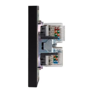 Розетка STRONG компьютерная двойная RJ45+RJ45 кат6 с/у антрацит KRANZ