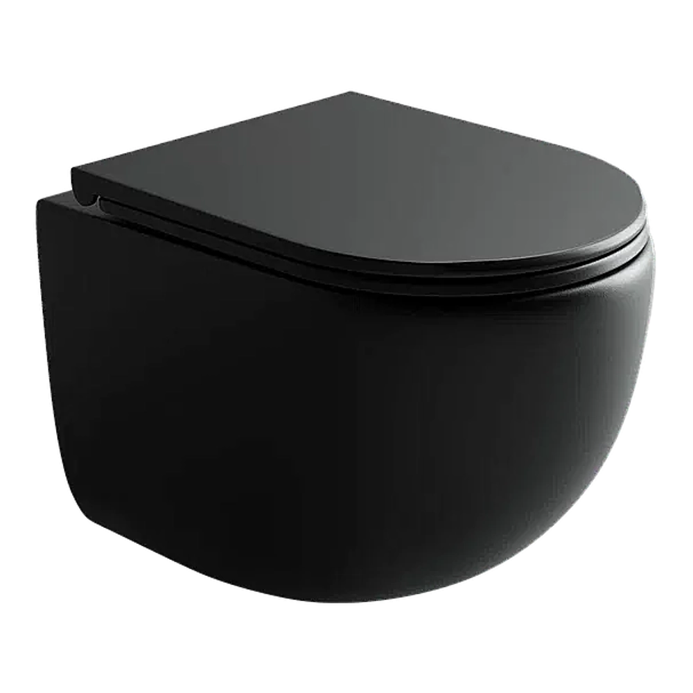 Унитаз подвесной Ceramica Nova UP CN4007MB безободковый, с крышкой микролифт, слив-торнадо, черный матовый