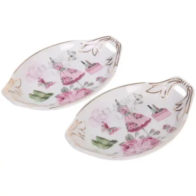 Набор подставок под чайные пакетики 2шт 11,8*7,3см, микс рисунков