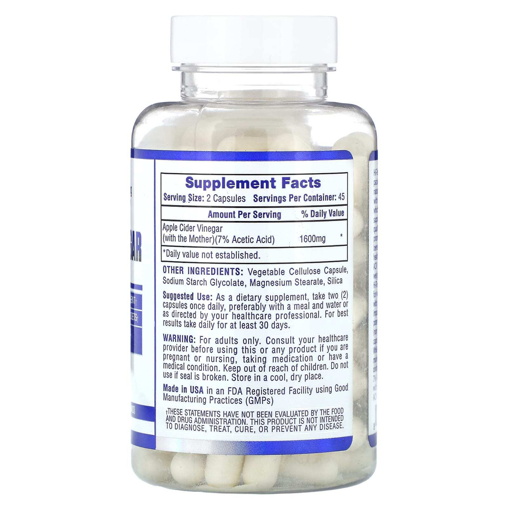 Hi Tech Pharmaceuticals, Яблочный уксус от The Mother, быстрое высвобождение, 90 растительных капсул (800 мг на капсулу)