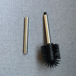 Ершик для унитаза, с ручкой из нержавеющей стали, черный, высота 35 см.